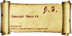 Jancsó Henrik névjegykártya